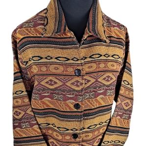 Transitionals Komitor Art-Wear Southwest Indian Western Woven Jacket Large.